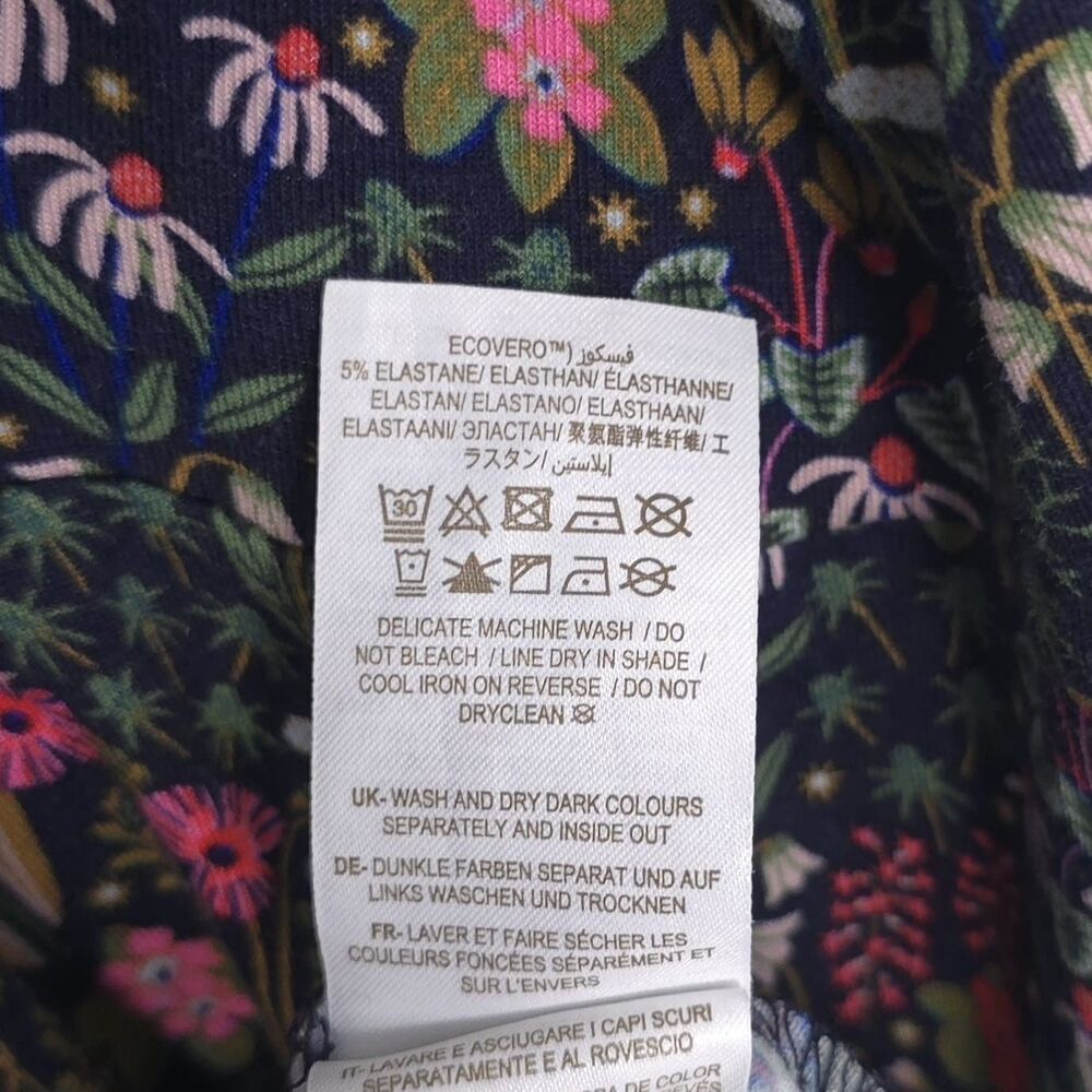 BODEN Floral‎ Dress Viscose Ecovero Short Sleeve Navy Blue Women Size M US 8 - Picture 9 of 10